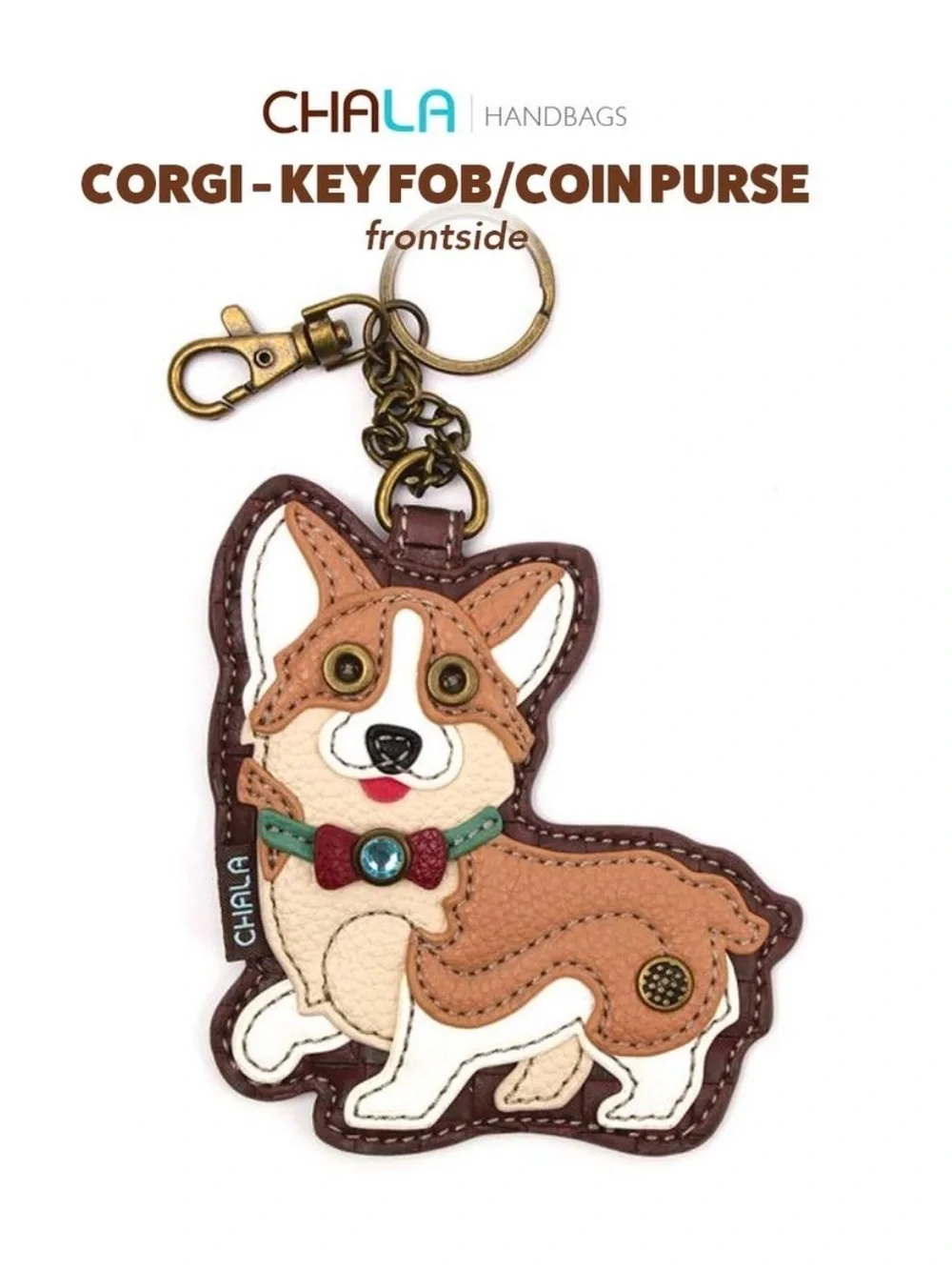 NEW CHALA Corgi Key Fob Coin Purse